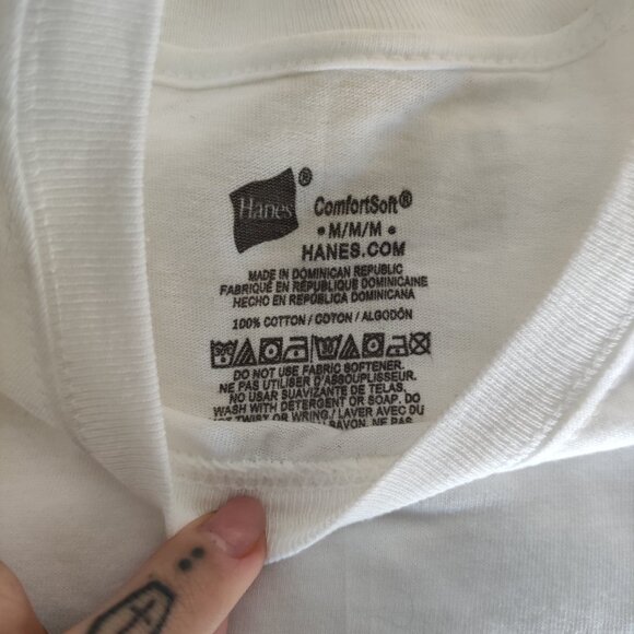 Hanes Men's Sweat Block Crewneck Tee, White, 4-Pack - Picture 2 of 2